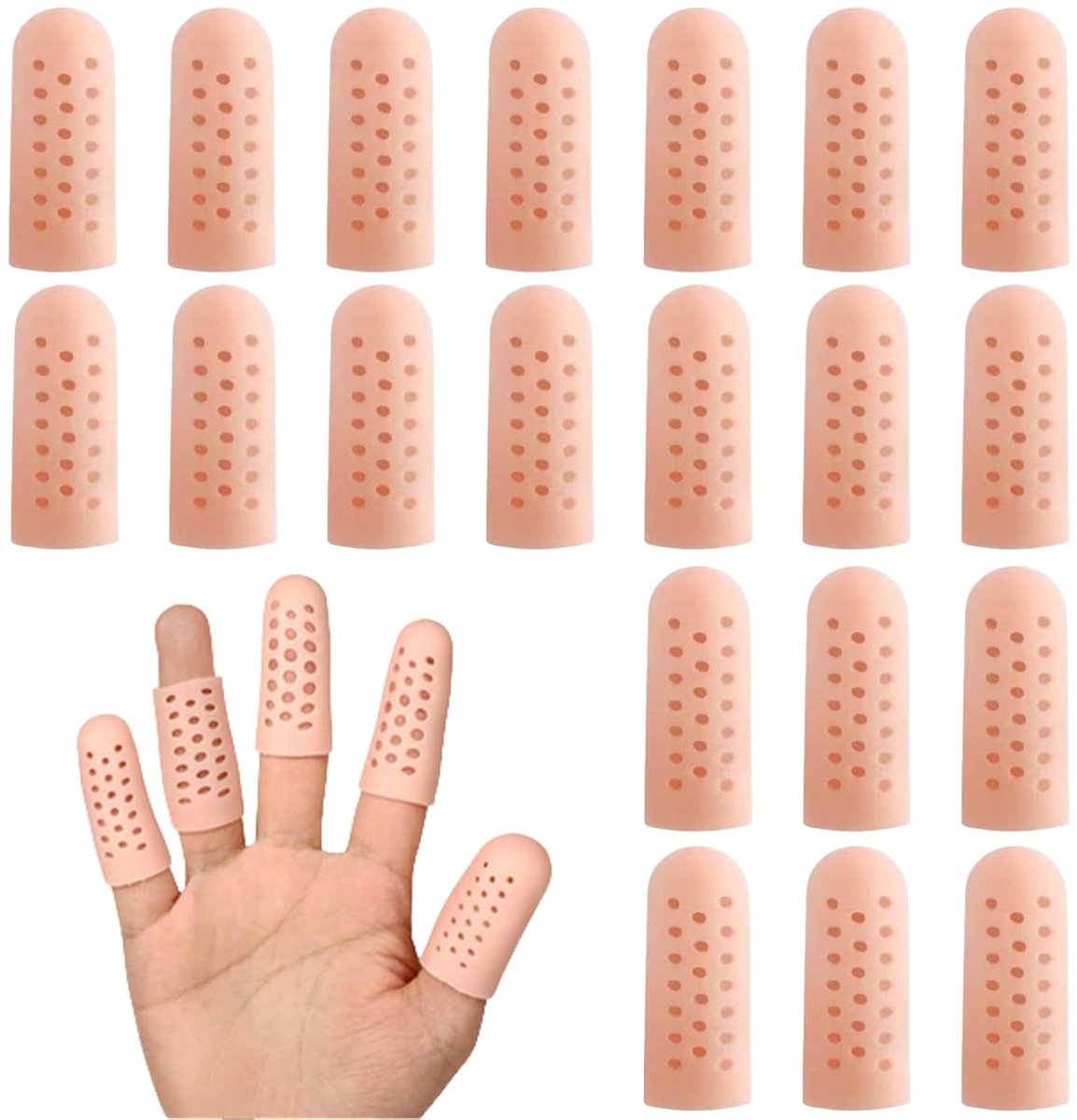Pack of 20 Silicone Finger Guards, Breathable Finger Guard, Finger Guard, for Cracked F - ShopVlot