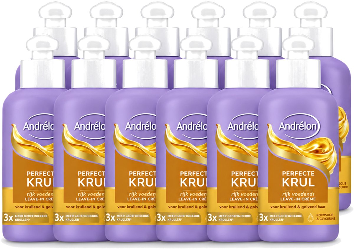 12 x Andrélon – Leave-In Crème – Perfecte Krul – 200 ml - Voordeelverpakking - 12 stuks