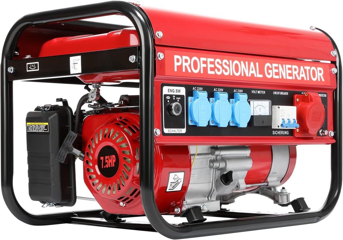 Generator | 7.5 HP | Afmetingen: [Voeg afmetingen in] | Industrohome