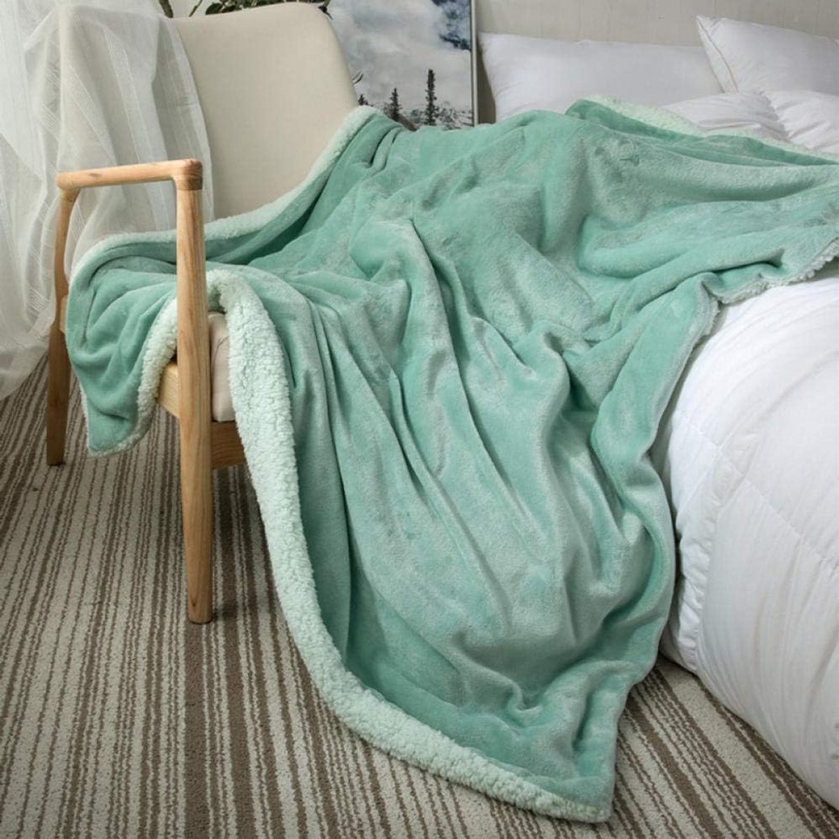 Graden van comfort gewogen deken queen size voor volwassenen - gelijkmatige gewichtsverdeling met premium glaskralen | Warme zware deken voor gebruik door één persoon -1_160 * 200 cm