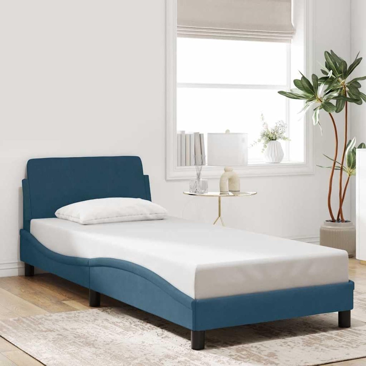 Zachte stof Slaapkamerondersteuning Dover Blauw 90x190 cm
