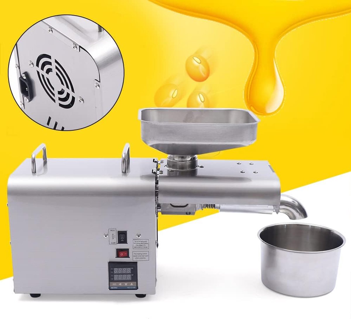 750 W oliepers, huishouden, kleine volautomatische multifunctionele pinda, nieuwe oliepers, temperatuurregeling, olieaftapparaat, intelligente oliedruk