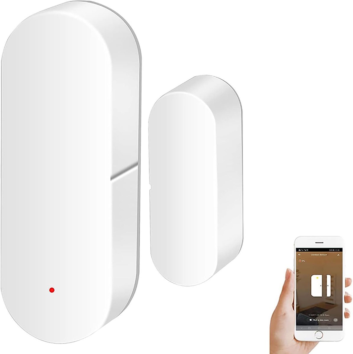 Deurraamsensor: Smart Tuya deursensor app realtime waarschuwingen, draadloze wifi-raamcontactsensor voor huisbeveiliging en slimme domotica, ondersteuning voor Alexa Google Assistant (1 stuks)