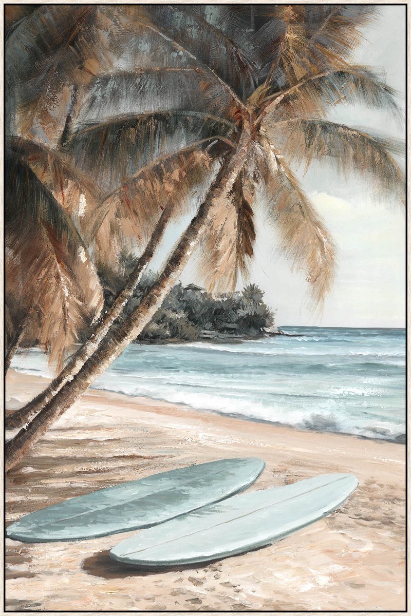 Schilderij met frame palm boards