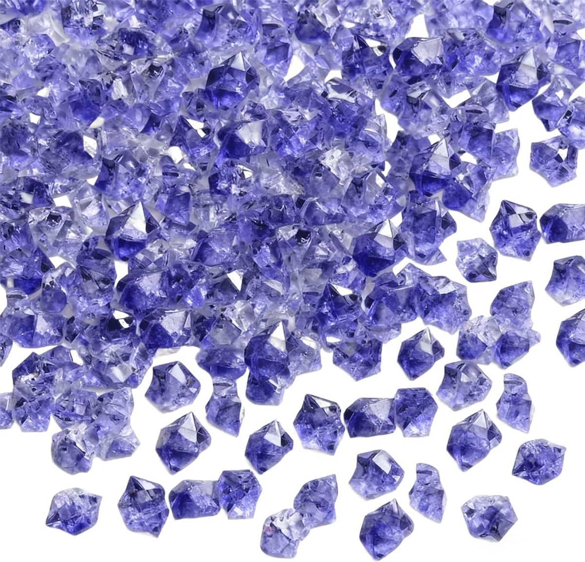 500 stuks kunstdiamanten van acryl, helder, simulatie, ijsblokjes, decoratieve diamantstenen, voor bruiloftsdecoratie, voor feesten, aquaria, vazen (5 x 7 mm, paars)