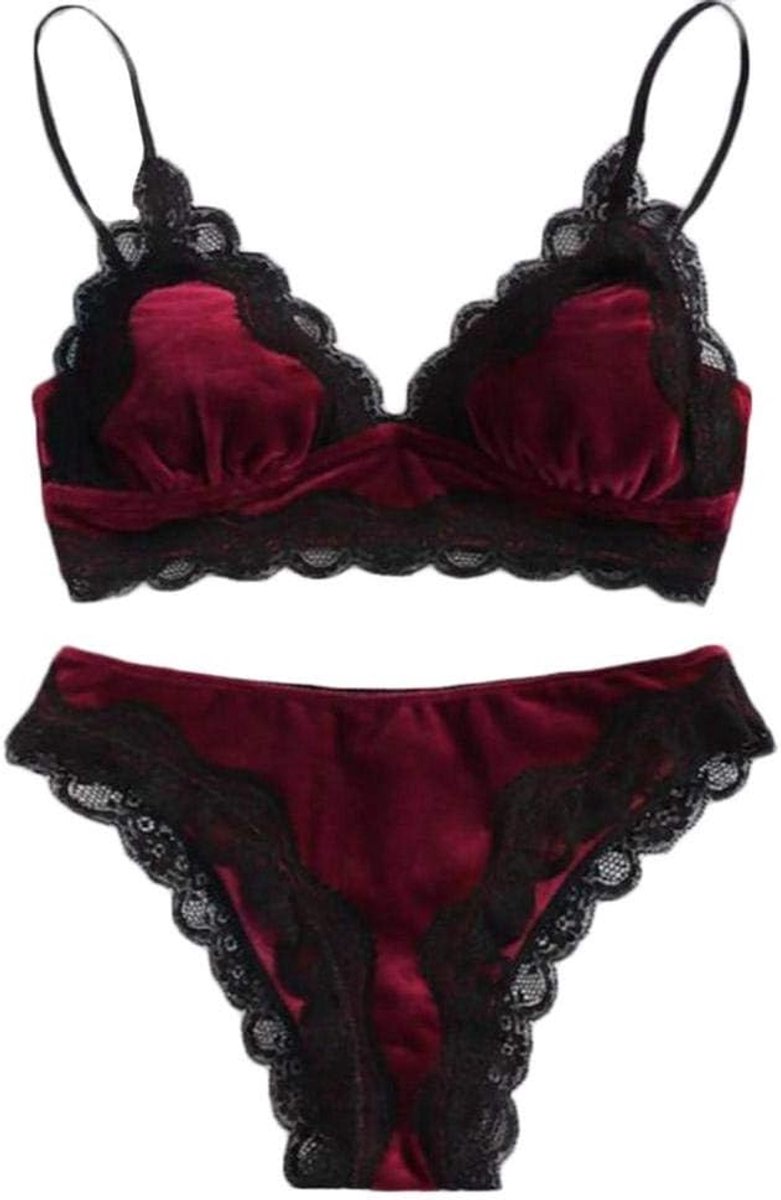 Babydolls, nachtjaponnen & negligés dames Lingerie Sexy Bh Set Bh Dames Korte Sets Dames Sexy Kant Fluwelen Set Comfortabele Nachtkleding Bh Ondergoed Sets-RD_L
