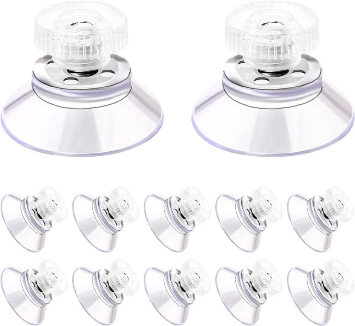 PVC zuignaphaken - Zuignaphaken met schroefdraad - Boren of lijmen niet nodig - Stevige wandmontage voor keukens en badkamers - 12 stuks - M4 - 40 mm - Transparant