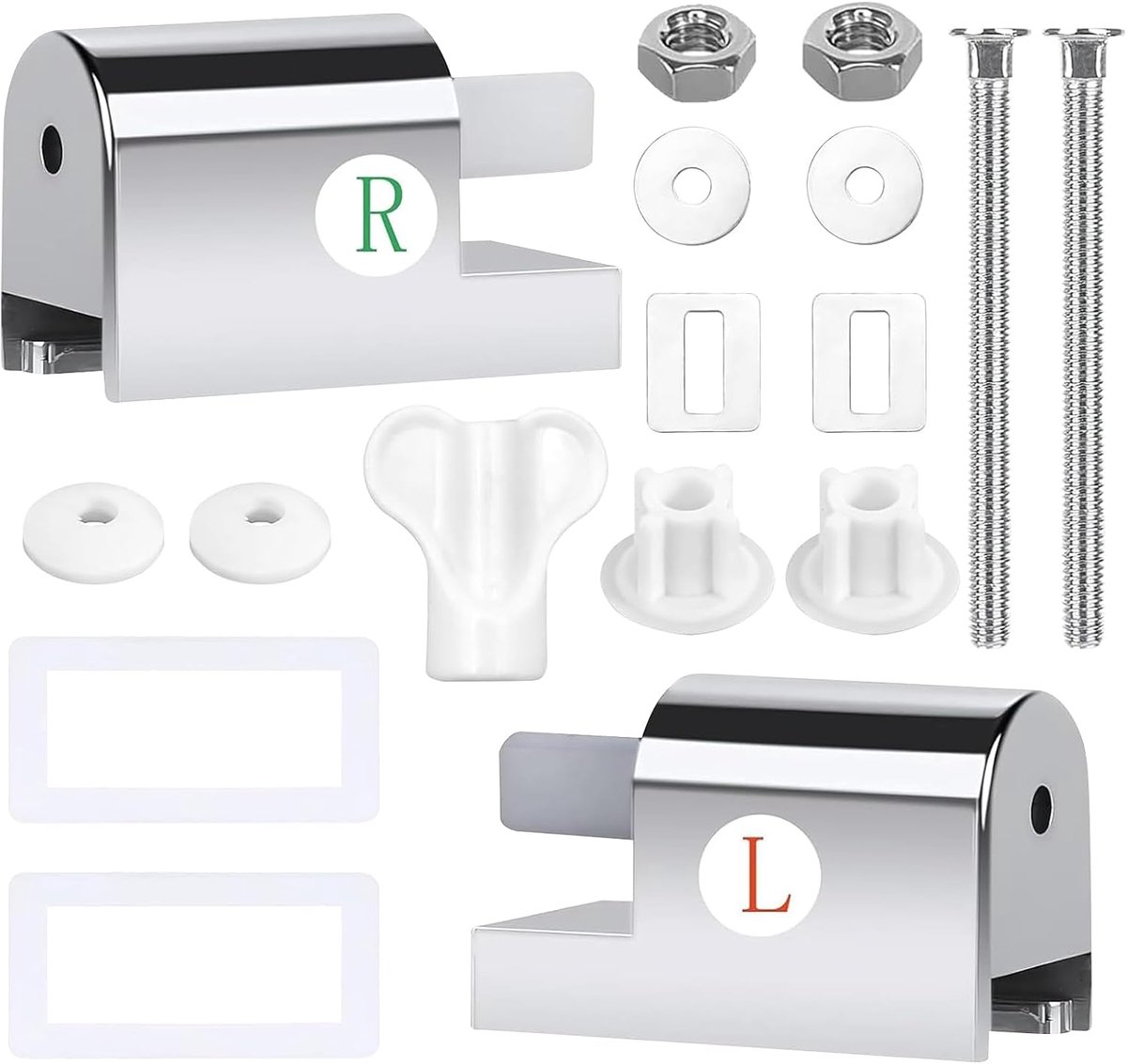 2 stuks WC-zitting bevestiging, universele houder WC-zittingen Soft-Close scharnier met automatische daling bevestigingsset voor vaste toiletzittingdelen om te installeren
