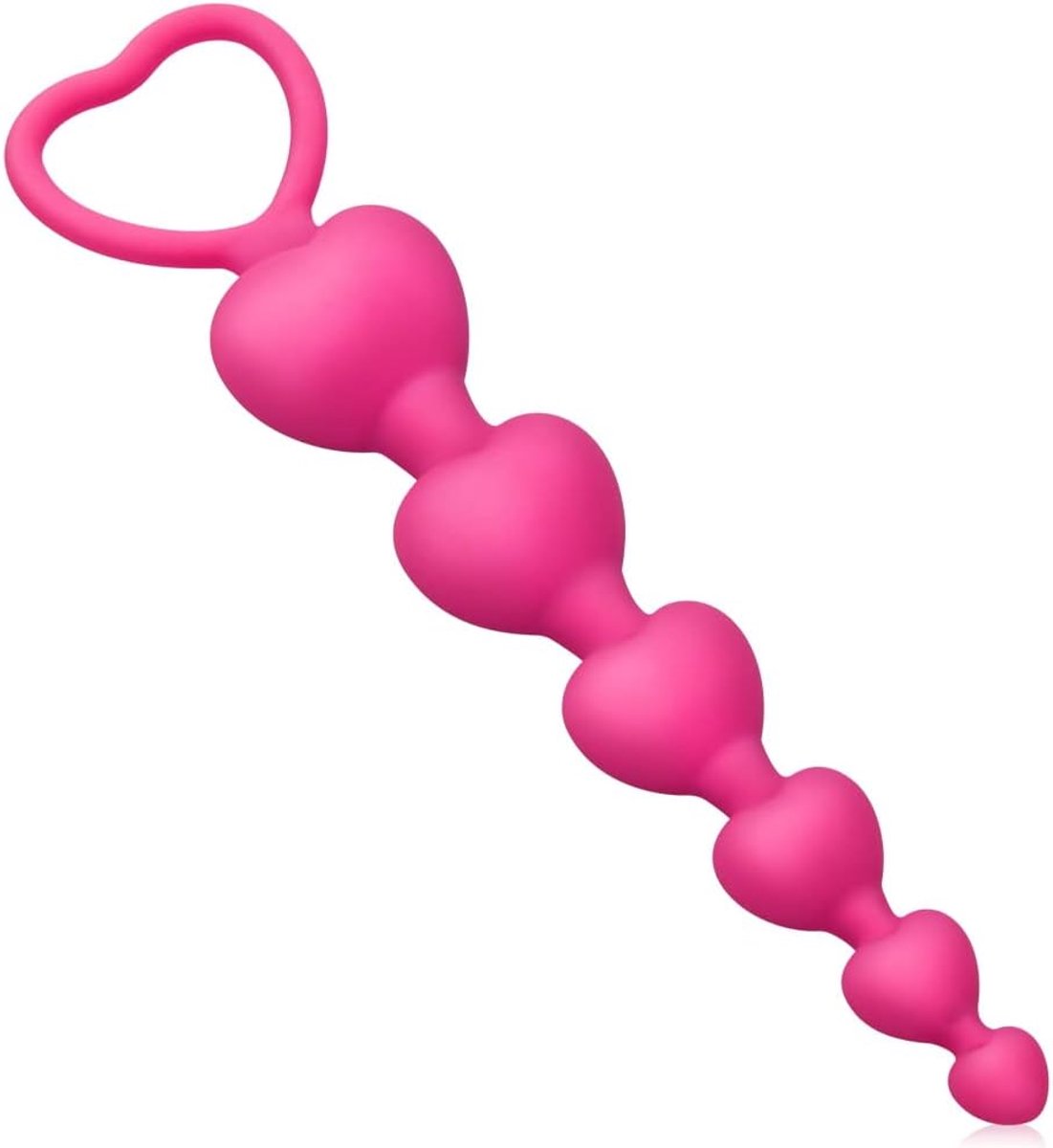 Anale Kralen met 6 Ballen, Anale Kralen met Handvatten, Anale Plug, Anale Seksspeeltje, Anale Masturbator, Seksspeeltje voor Beginners, Mannen, Vrouwen (Roze)