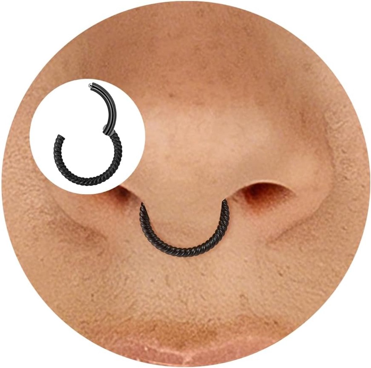 16G septum piercing chirurgisch staal septum ring goud zilver zwart zilver neuspiercing ring daith conch helix tragus rook piercing oor segmentring clicker neusring 6/8/10mm