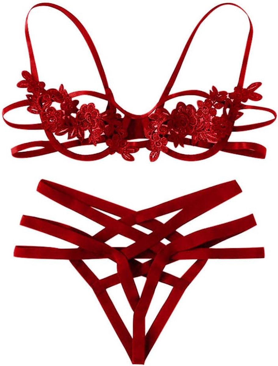 Dames Sexy Dames Nachtkleding Lingerie Uitgesneden Elastische Racy Ondergoed Jurk-C_M