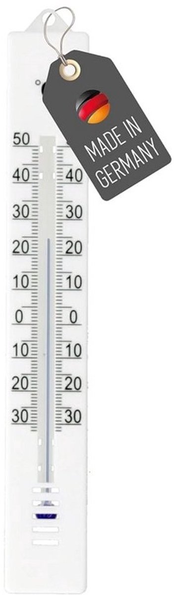 Tuinthermometer voor Binnen en Buiten -30 °C tot +50 °C, Analoog Weerbestendig, 17 cm, Wit