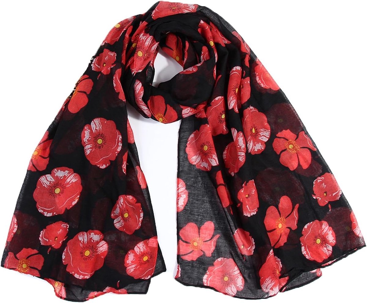 Sjaal met geborduurde bloemen zijden sjaal retro design elegante halsdoek met bloemen