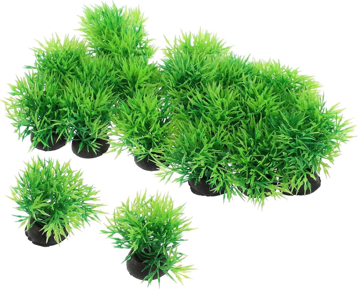 Aquariumplanten kunstzinnig: 20 stuks aquarium decoratie, plastic planten, kleine visbakdecoratie voor waterlandschappen