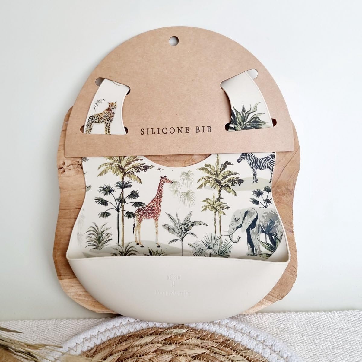 Slabbetje jungle beige BPA-vrij, beige, Eén maat