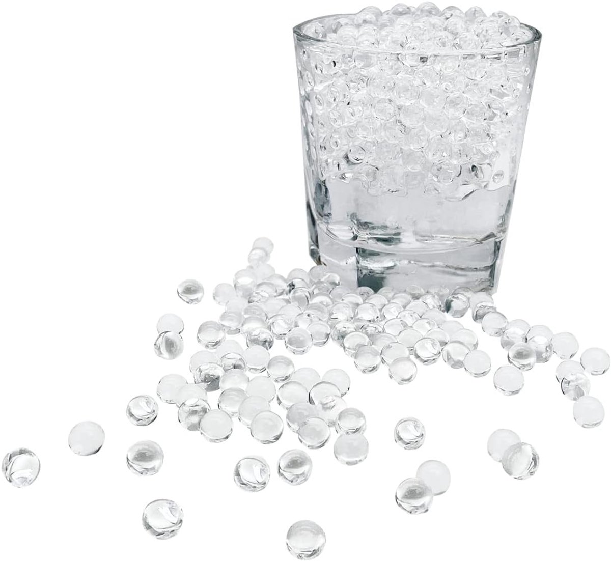 20000 stuks, watergel, grond, heldere waterballen, gelei-kristallen, gelbal, waterabsorberende kralen voor vazen, 100 g 7-8 mm waterbollen vaasvullers voor woondecoraties (helder)