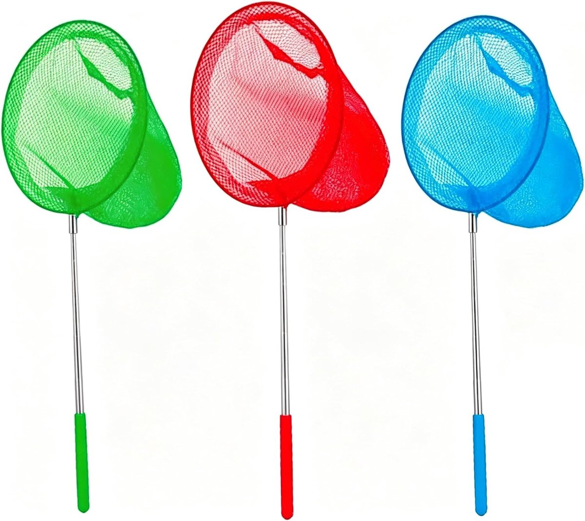 5 stuks telescopisch vlindernet visnet voor kinderen, uittrekbaar (33,8 tot 33,8 inch) voor kinderen, voor kinderen, insecten, kleine vissen, buiten, strand, tuinactiviteiten