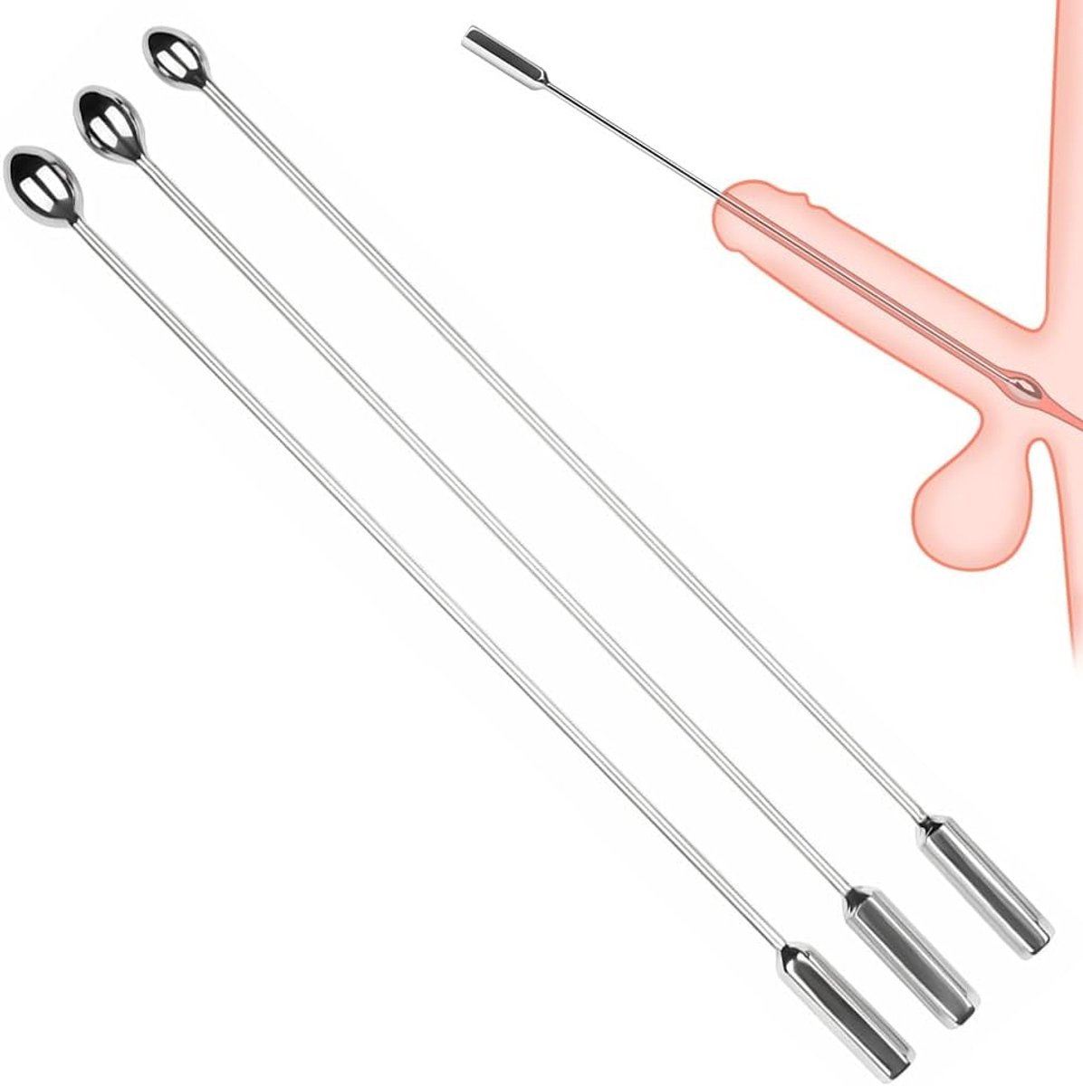 Urethraal Plug Set, Metallische Dilatoren, Penis Plug, Urethraal Dilator, Catheter, Urethraal Stimulatie, Urethraal Sonden, Penis Masturbatie, Prostaat Massagesex Speelgoed (Ø:1+1.1+1.2cm)