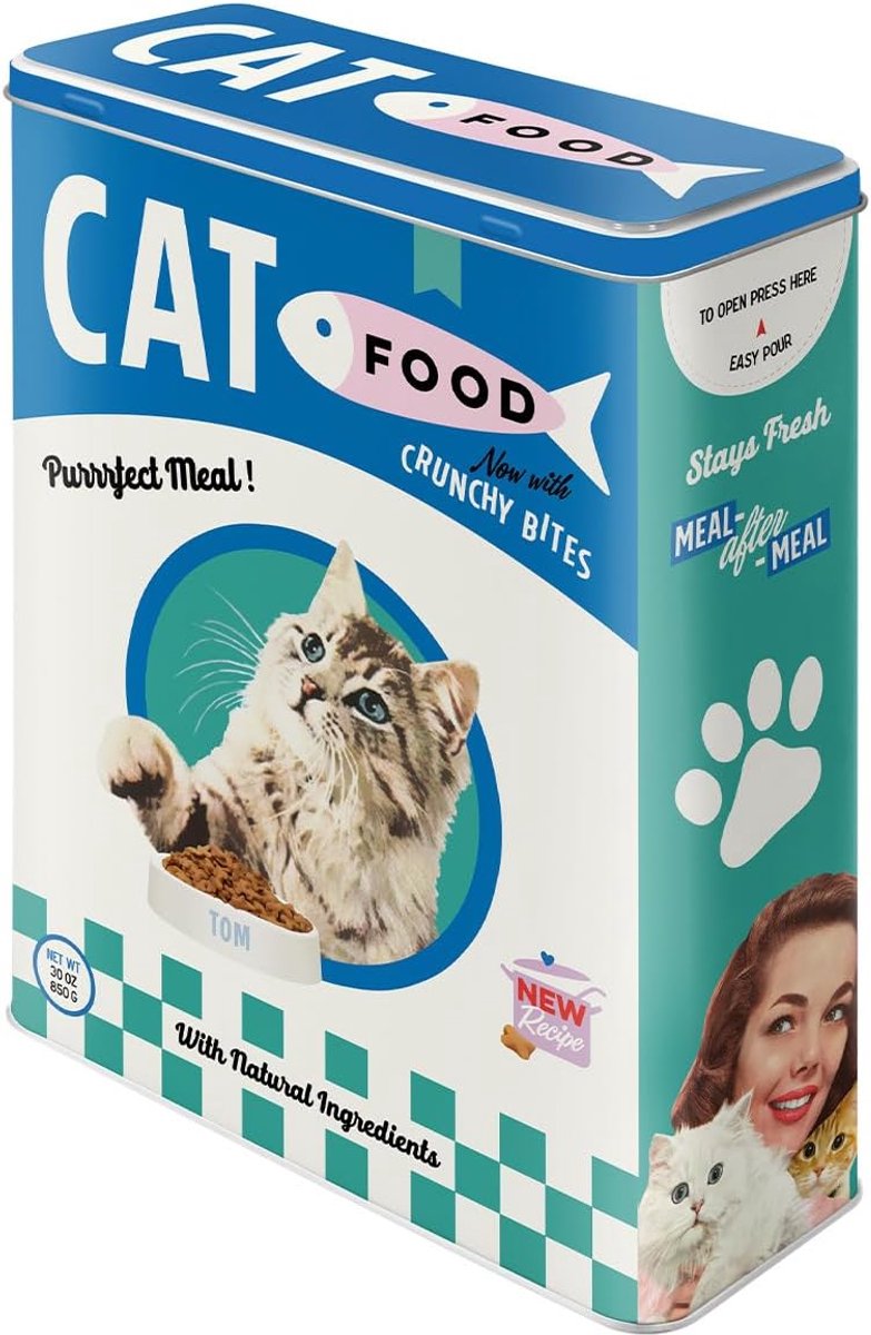 Retro voorraadblik XL, 4 l, Cat Food