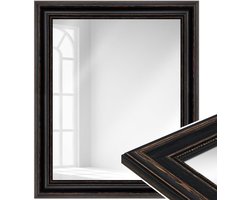 WANDStyle spiegel 50x60 cm gemaakt van hout, grote zwarte wandspiegel