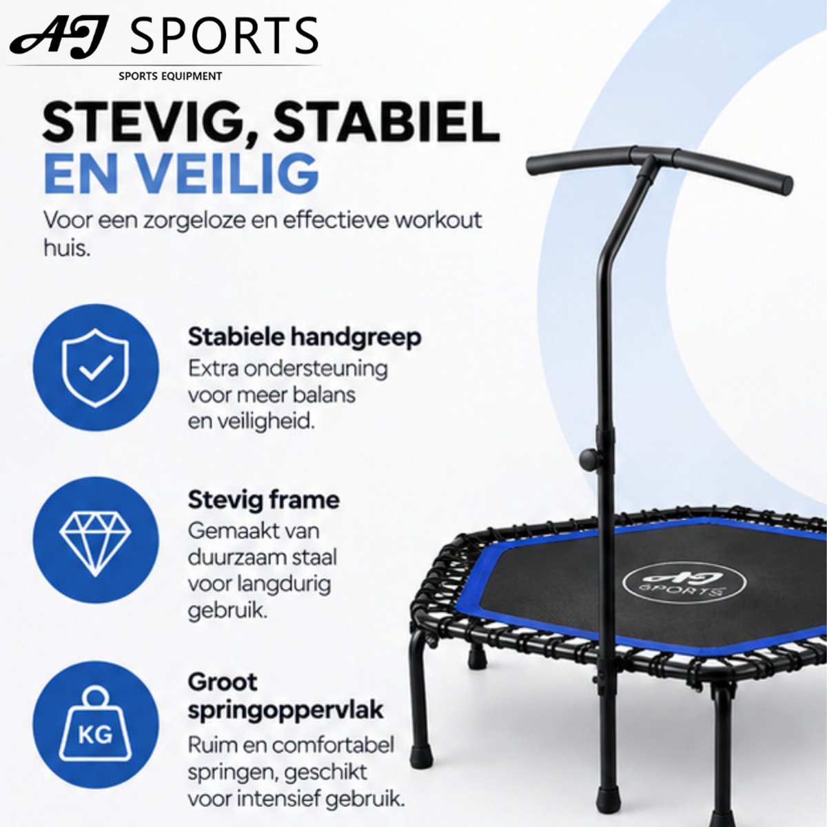 AJ-Sports Fitness Trampoline met grijpstang thumbnail 4