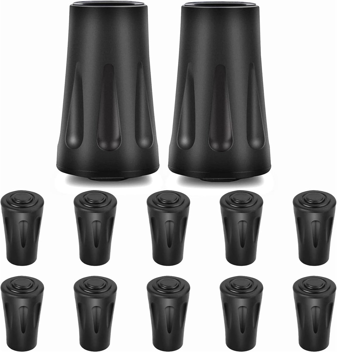 Universele rubberen dopjes voor wandelstokken en wandelstokken – Set van 6 antislip- en schokbestendige beschermers voor de veiligheid van ouderen en wandelaars