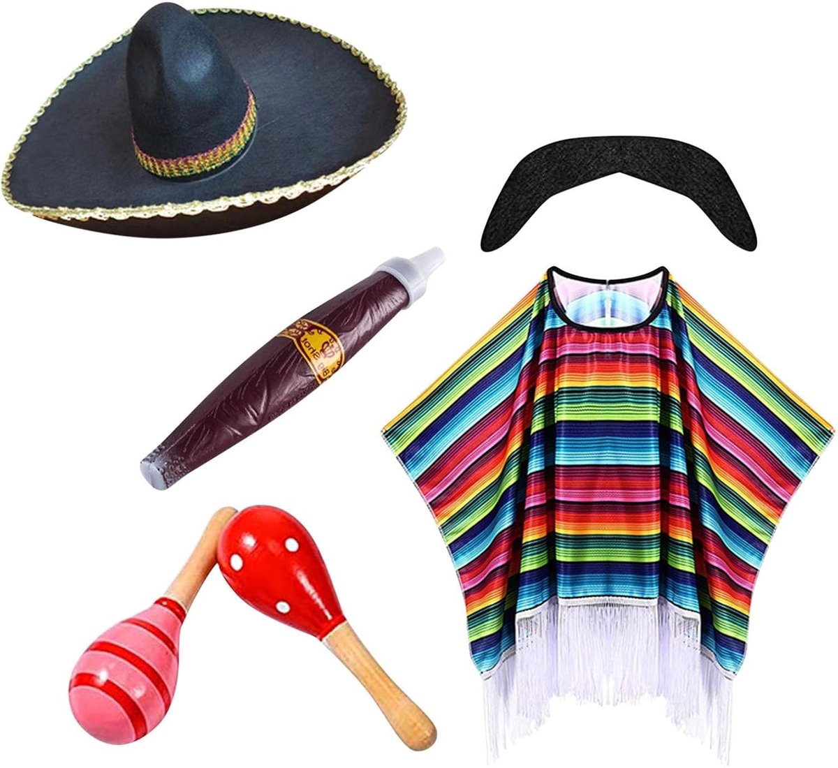 Mexicaans feestkostuum voor volwassenen, capeset, vakantiekostuum voor mannen en vrouwen