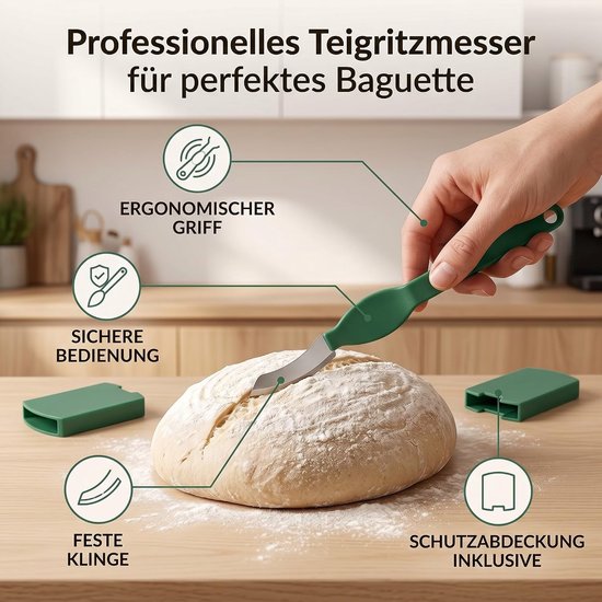 Bakkersmes, Broodlame Deegmes, Broodmes voor Het Snijden van Broodjes, Broodbakaccessoires voor Doe-het-zelf Brooddeegpatronen — afbeelding 2