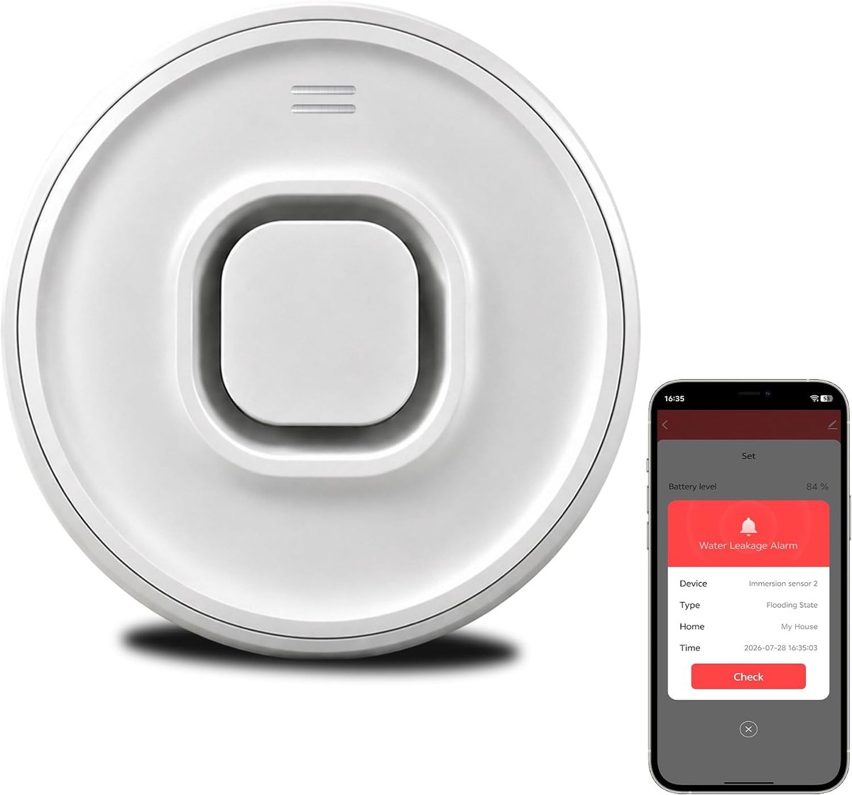 Waterlekmelder, 100 dB alarm, 1 stuk