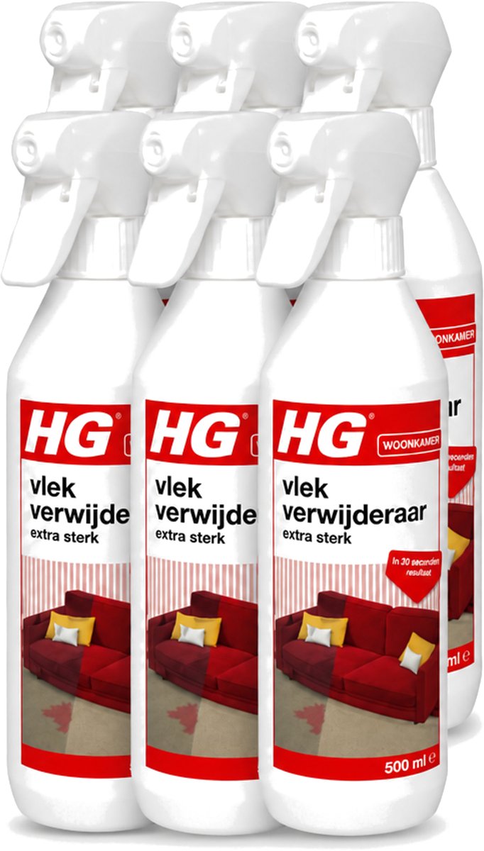 6 x HG - Woonkamer - Vlekverwijderaar Extra Sterk - In 30 Seconden Resultaat - 500 ml - Voordeelverpakking - 6 stuks
