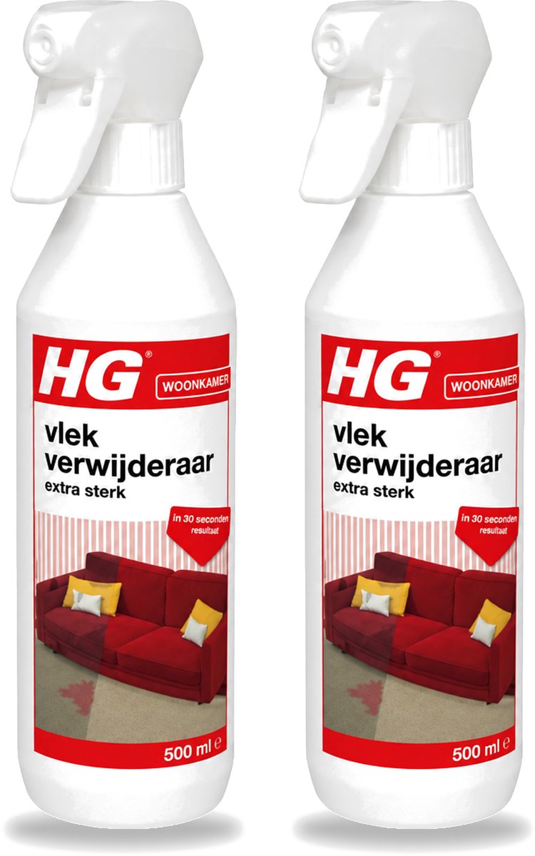 2 x HG - Woonkamer - Vlekverwijderaar Extra Sterk - In 30 Seconden Resultaat - 500 ml - Voordeelverpakking - 2 stuks