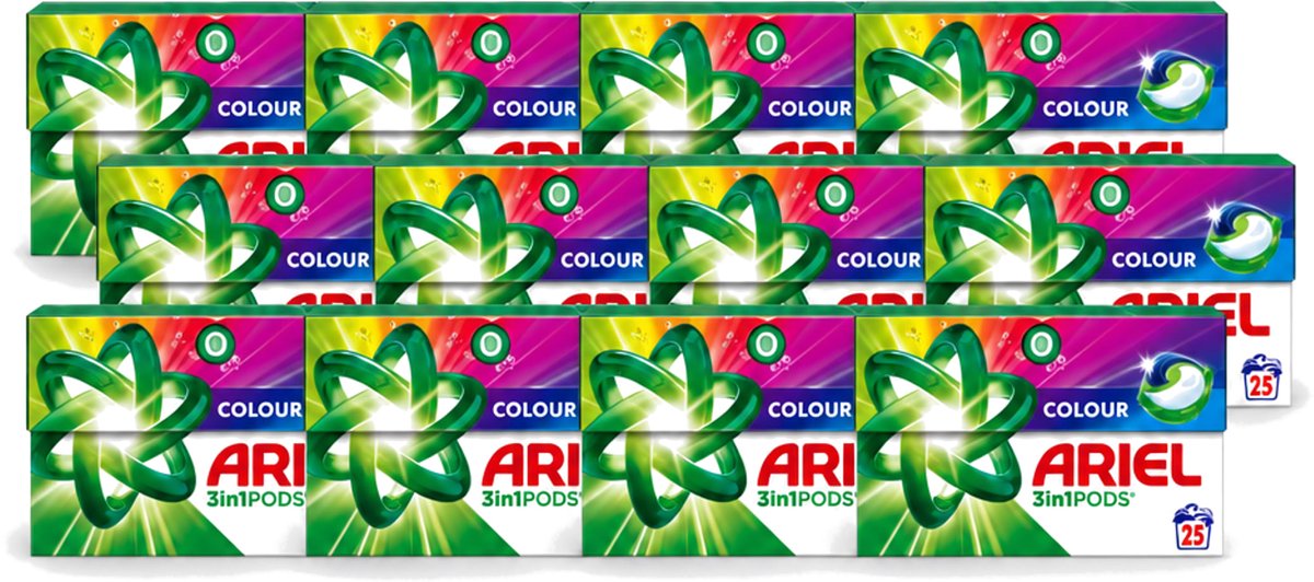 12 x Ariel – Pods 3in1 – Color – 500 g – 25 wasbeurten - Voordeelverpakking - 12 stuks