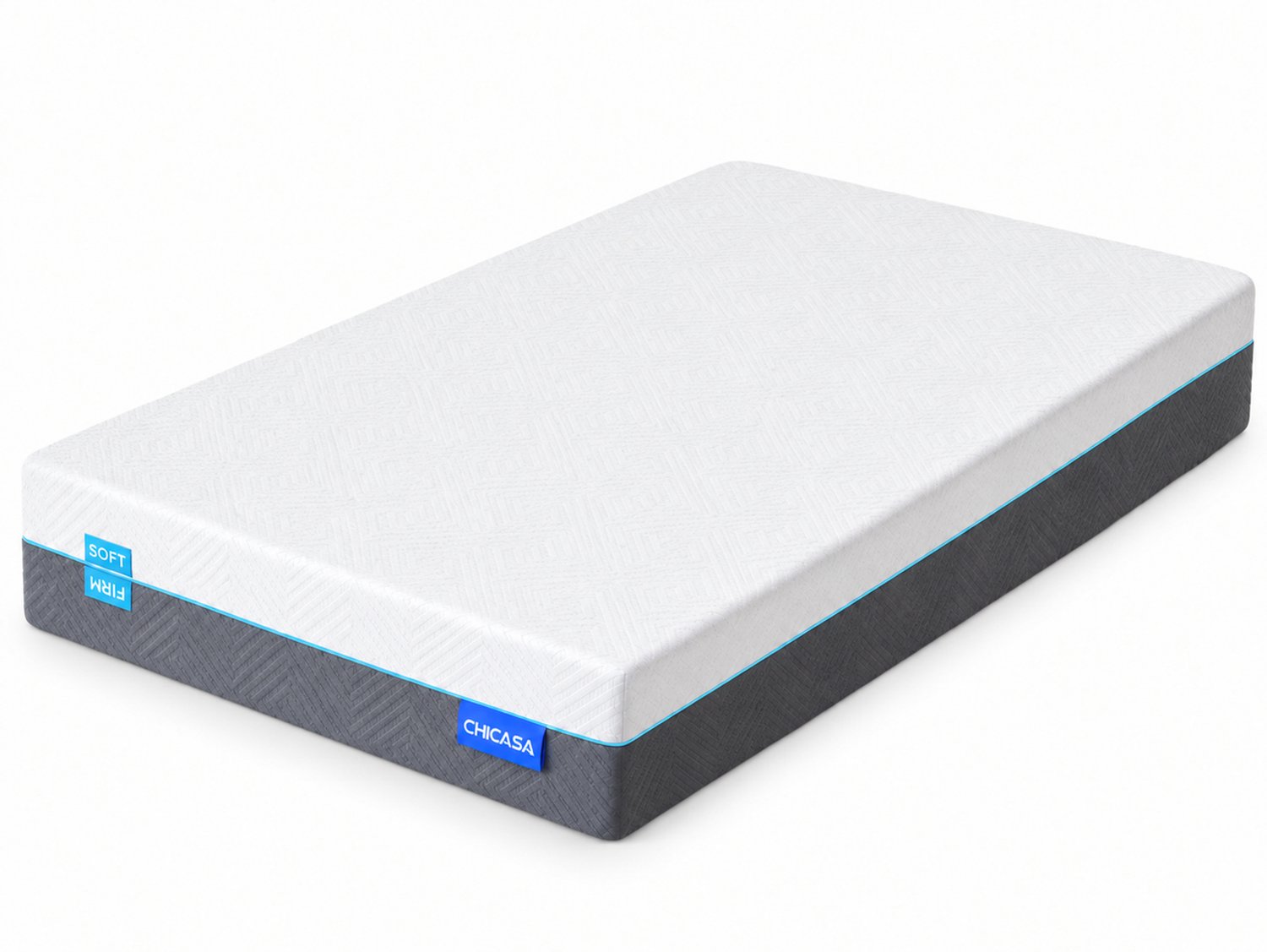 chicasa Matras 160x200x21 cm – Schuimmatras – Traagschuim – HR-schuim – Dubbelzijdig H3/H4 – Oeko-Tex Wit