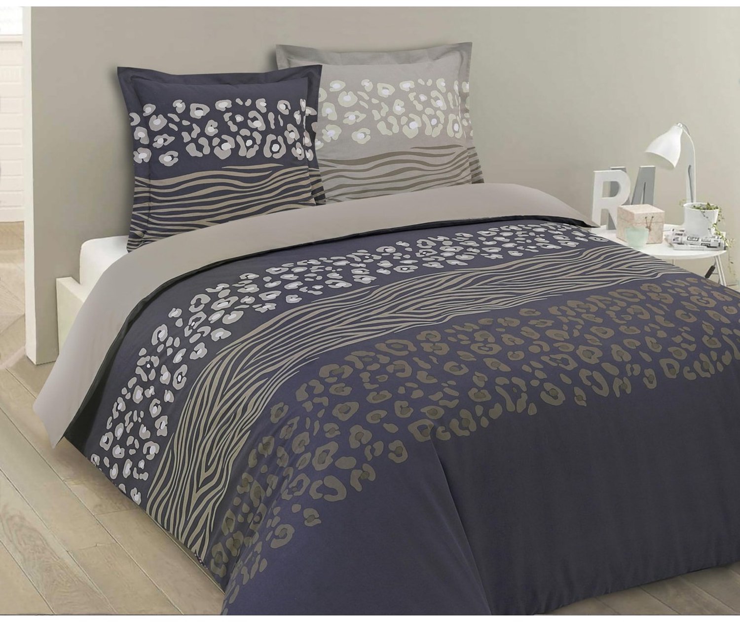 Duraxl Dekbedovertrek set - 240 x 220 cm - Omkeerbaar - 100% katoen Beige