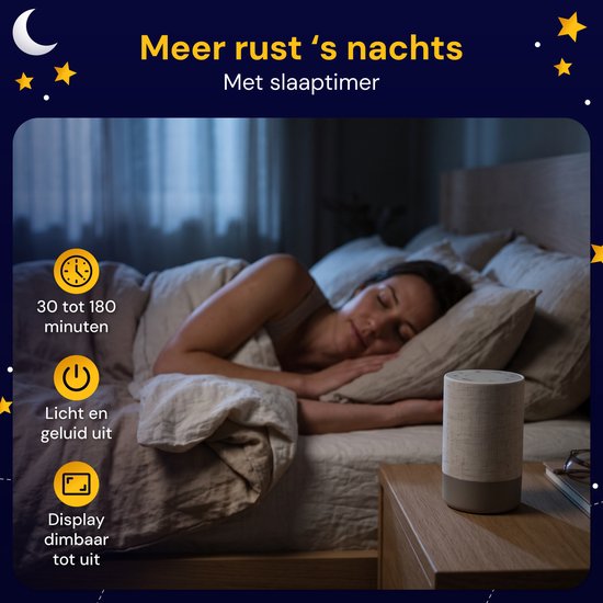 Nuvance Wake Up Light - Lichtwekker - Sunrise Alarm Clock - 30 Geluiden - Wekker met Licht - 10 Kleuren - Nachtlampje - Wekker Lamp - Digitale Wekker van Nuvance — afbeelding 3