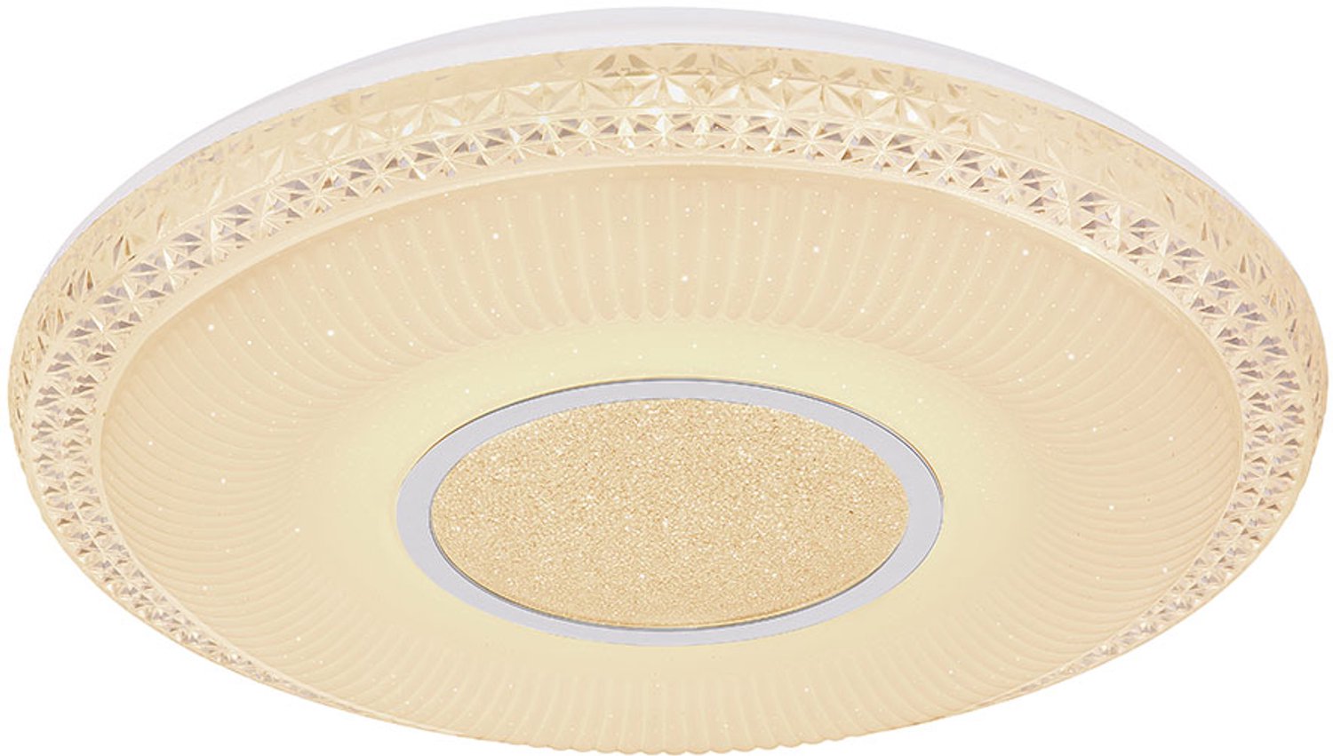 Globo Plafondlamp met stereffect dimbaar plafondlamp wit dimbaar met afstandsbediening, daglichtfunctie kleurverandering, 1x RGB LED 40W 2140Lm, 50 cm