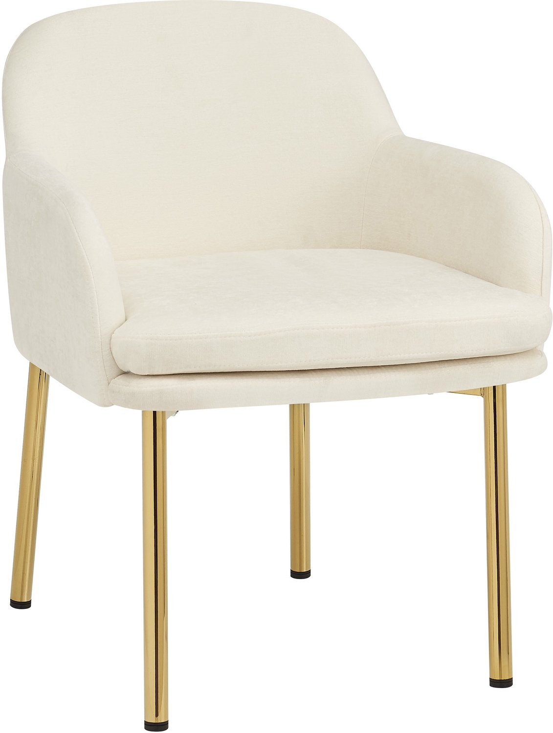 MUVANO Witte eetkamerstoelen met armleuningen - Set van 2 - Polyester bekleding en ijzeren poten - Zitvlak 54 x 45 cm - Voor eetkamer en keuken