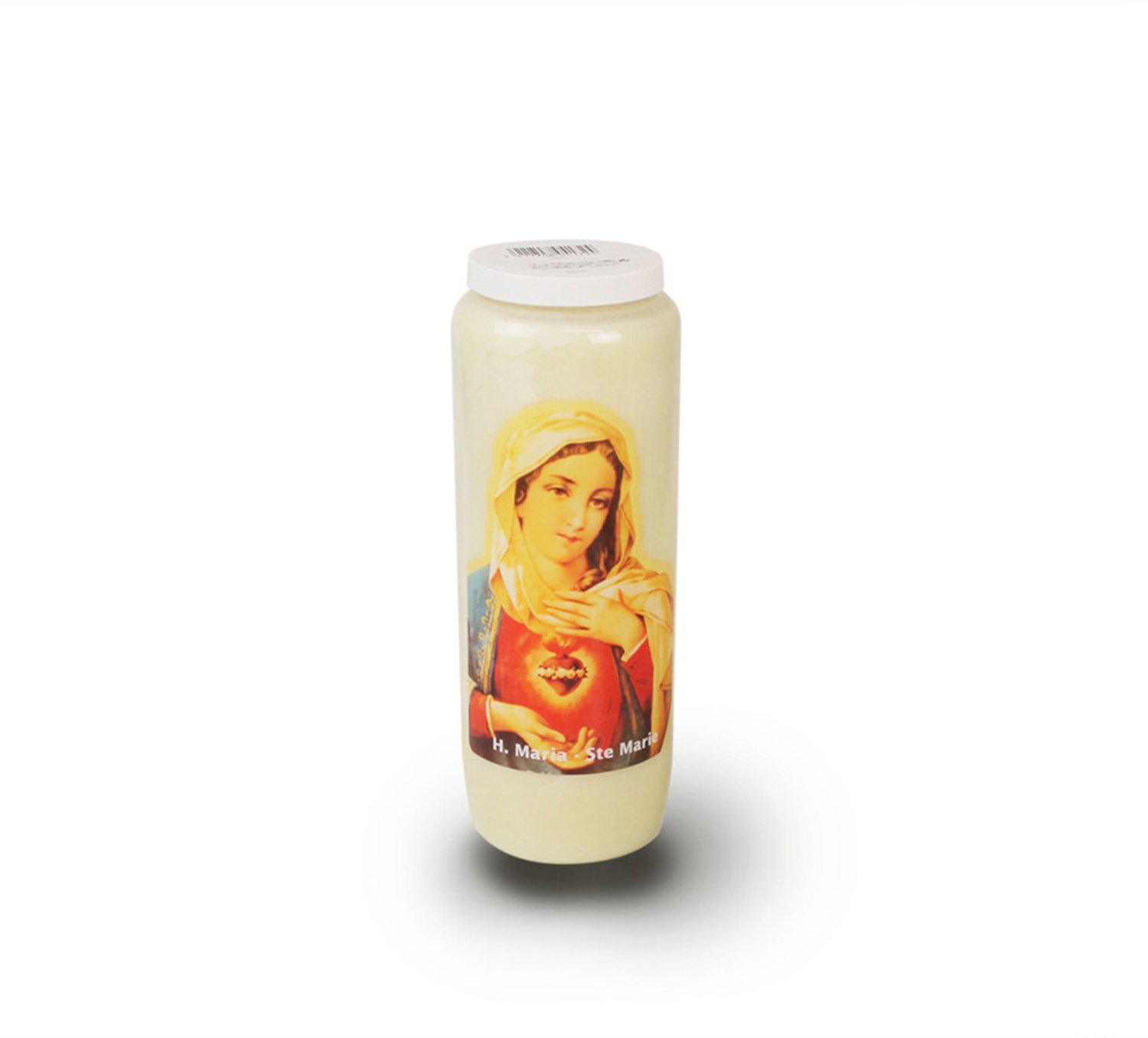SPAAS Noveenkaars Heilige Maria - 9 dagen brander - Ø 6 x H 18 cm Transparant