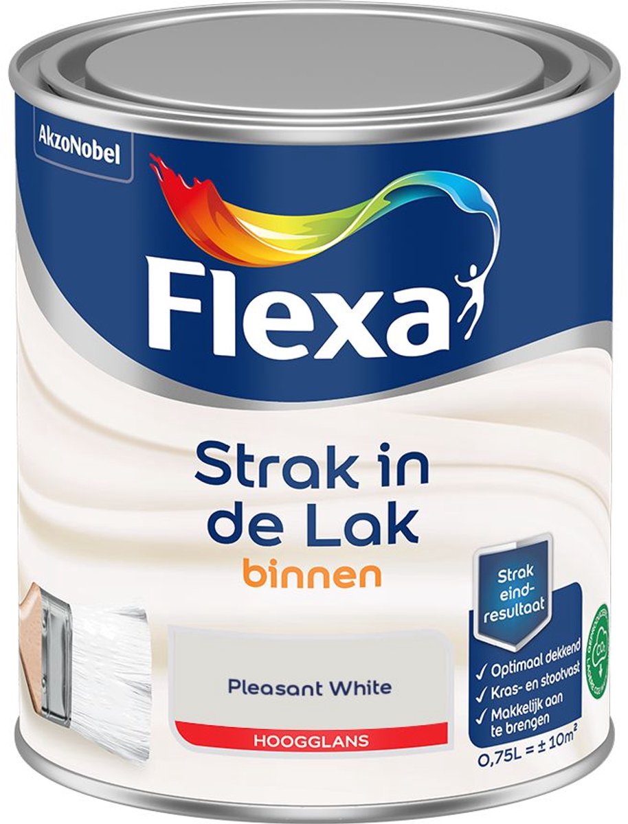 Flexa - Strak In De Lak Binnenlak Hoogglans - Pleasant White - 750 Ml - Kleur Van Het Jaar 2027