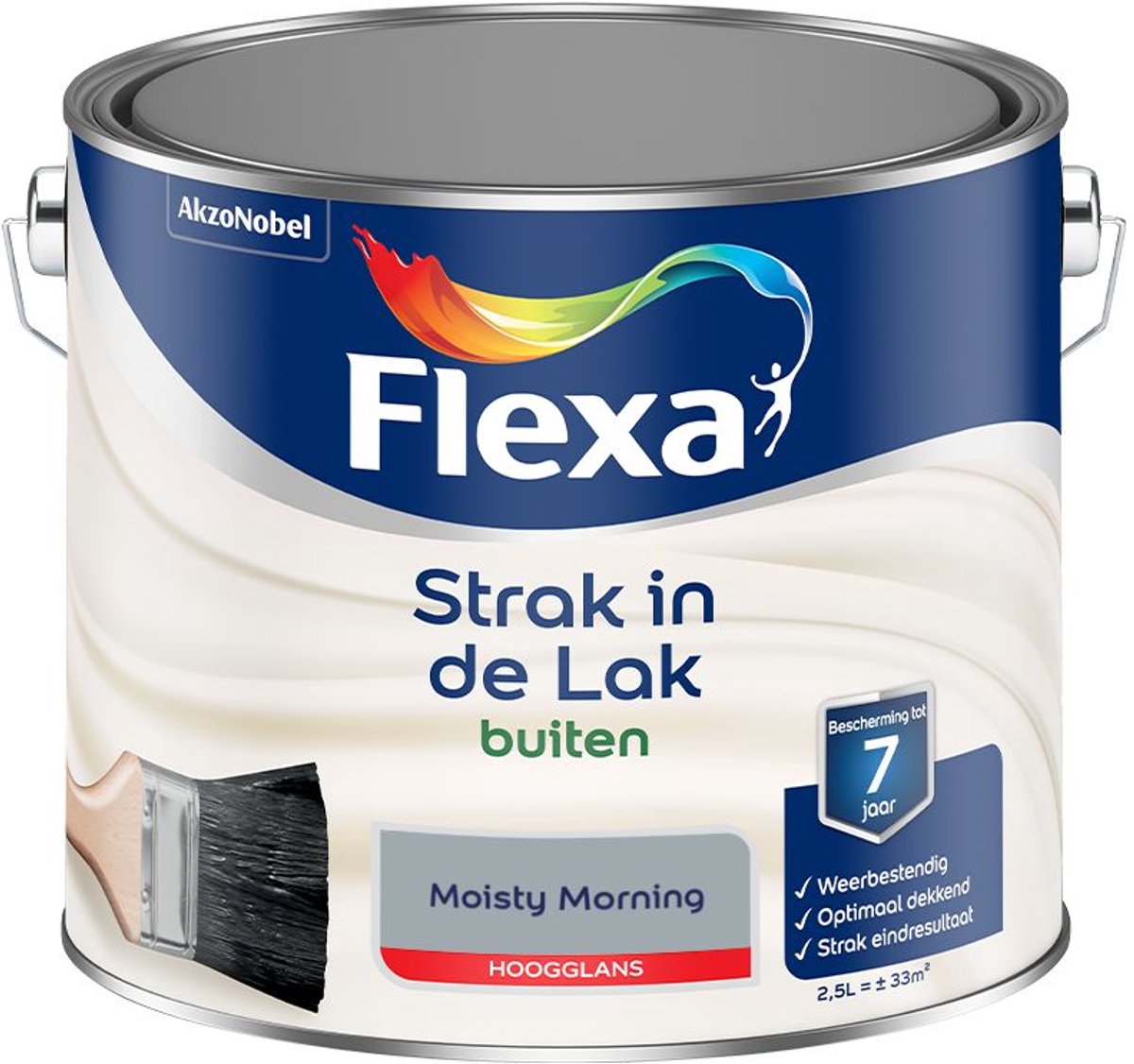 Flexa - Strak In De Lak Buitenlak Hoogglans - Moisty Morning - 2,5 L - Kleur Van Het Jaar 2027
