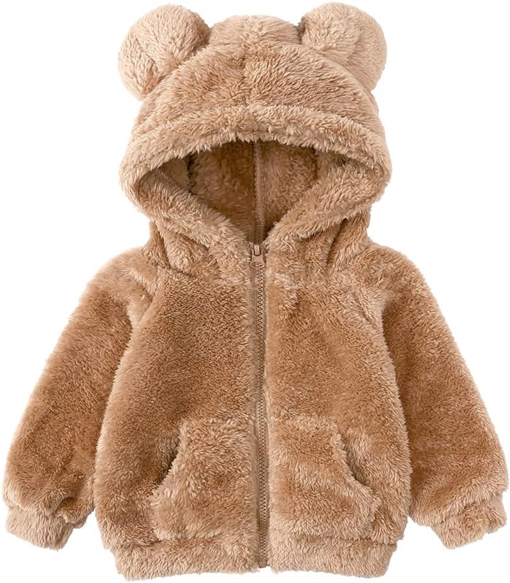 Baby Meisjes Jongens Fleece Hoodie Rits Berenjas Warm Winter Buitenkleding