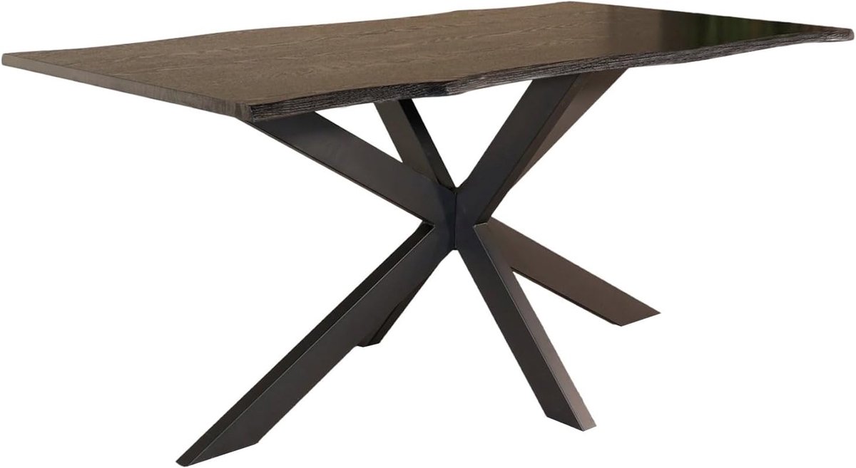 Eettafel langwerpig 160cm Jeffo zwart langwerpige tafel MDF eetkamertafel