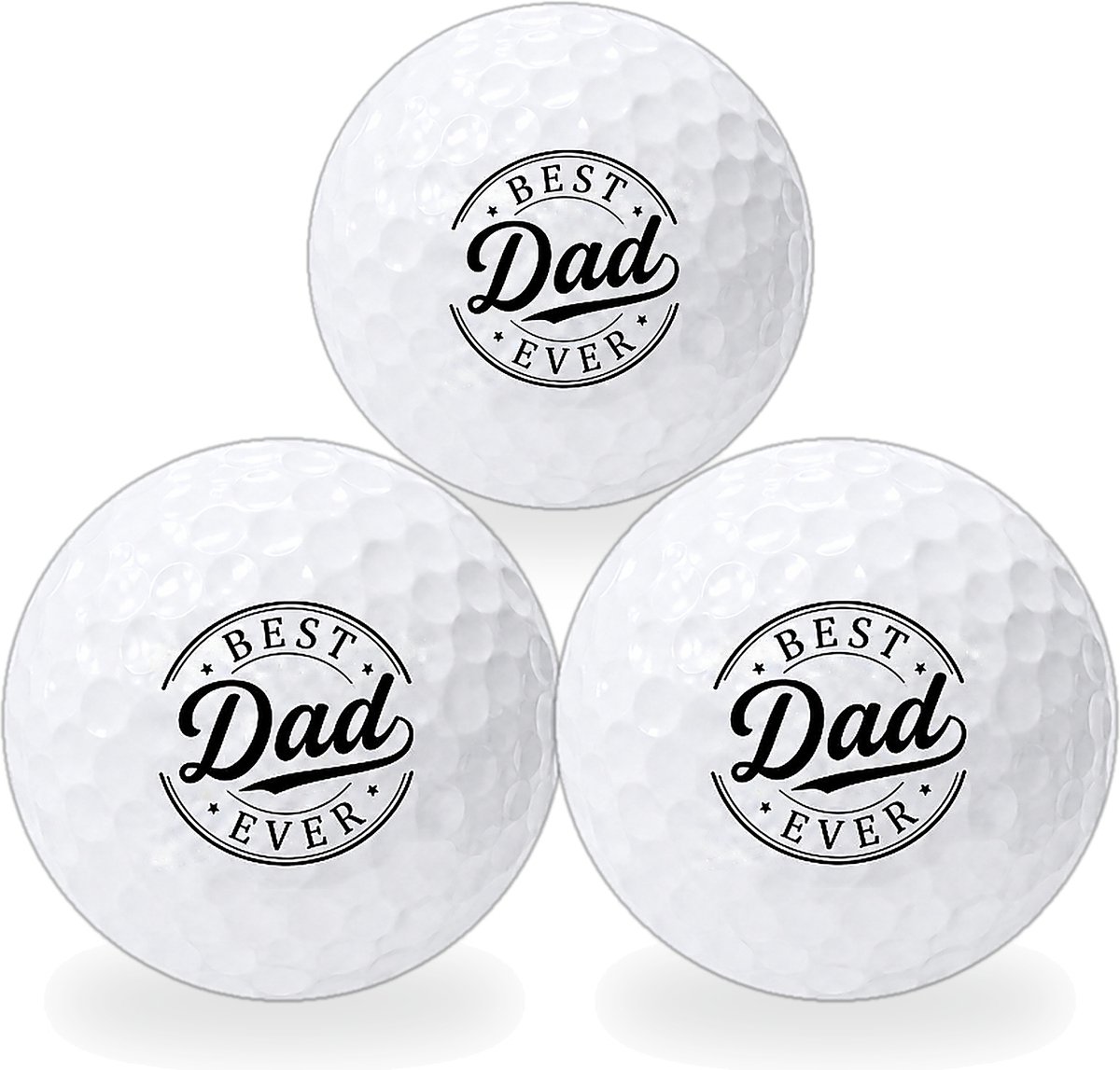 Wilson Golfballen Best Dad Ever - Vaderdag Golf Cadeau - 3 stuks - Bedrukte Golfballen
