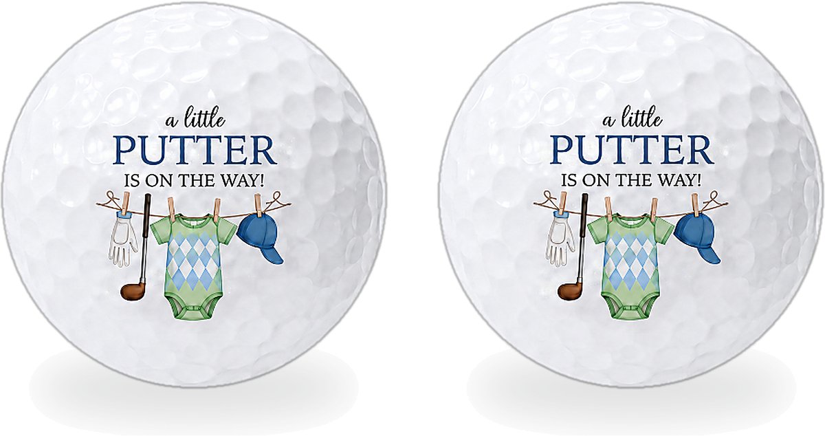 Wilson Golfballen Baby Boy - Geboorte Golf Cadeau - 2 stuks - Bedrukte Golfballen