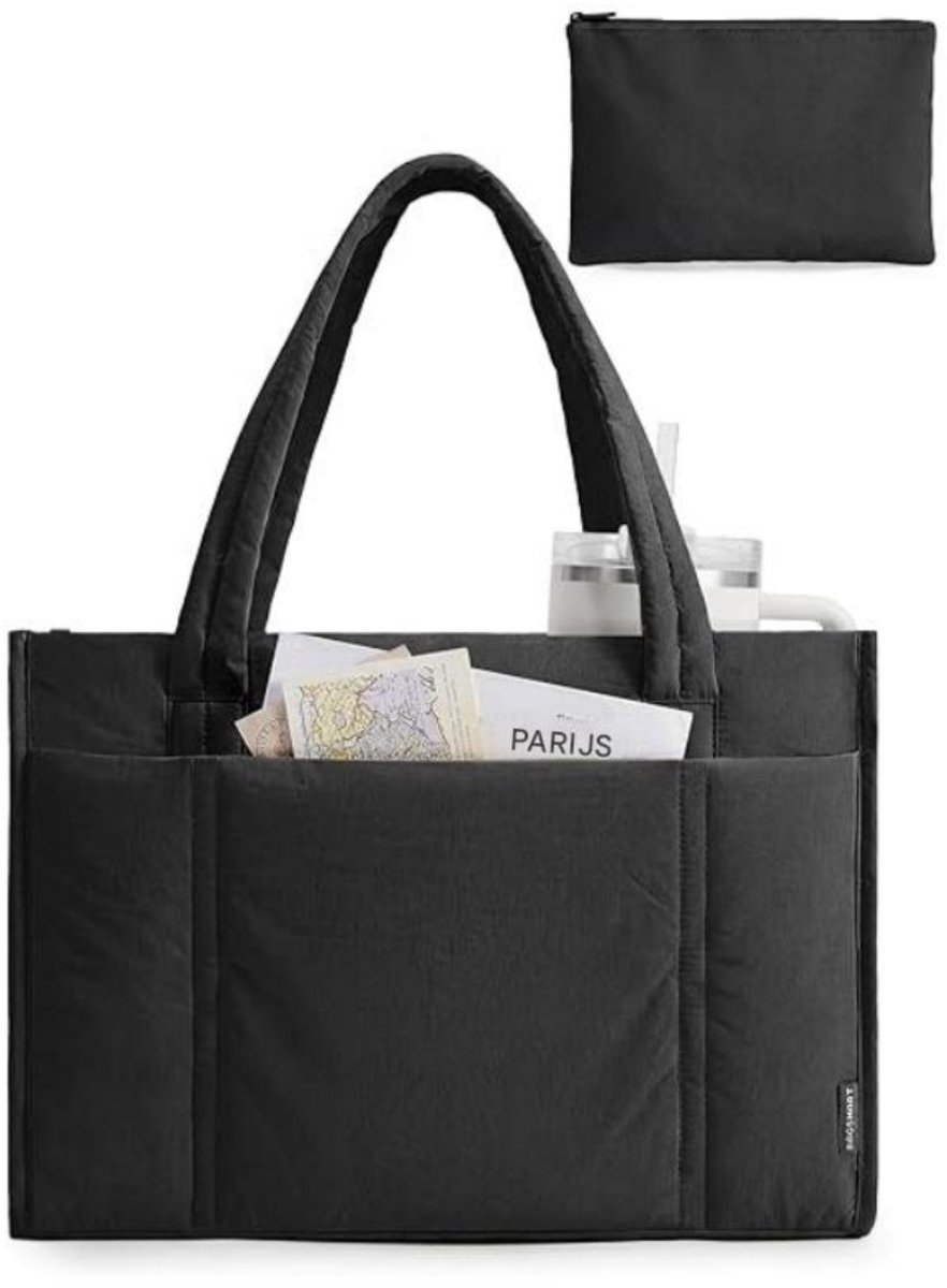 SSTRWGOOD Dames-Shopper - Ruime Handtas met Grote Opening - Lichte en Multifunctionele Shopper - Geschikt voor Dagelijks Gebruik en Werk - Polyester - Afmetingen 12.4x6.3 inch