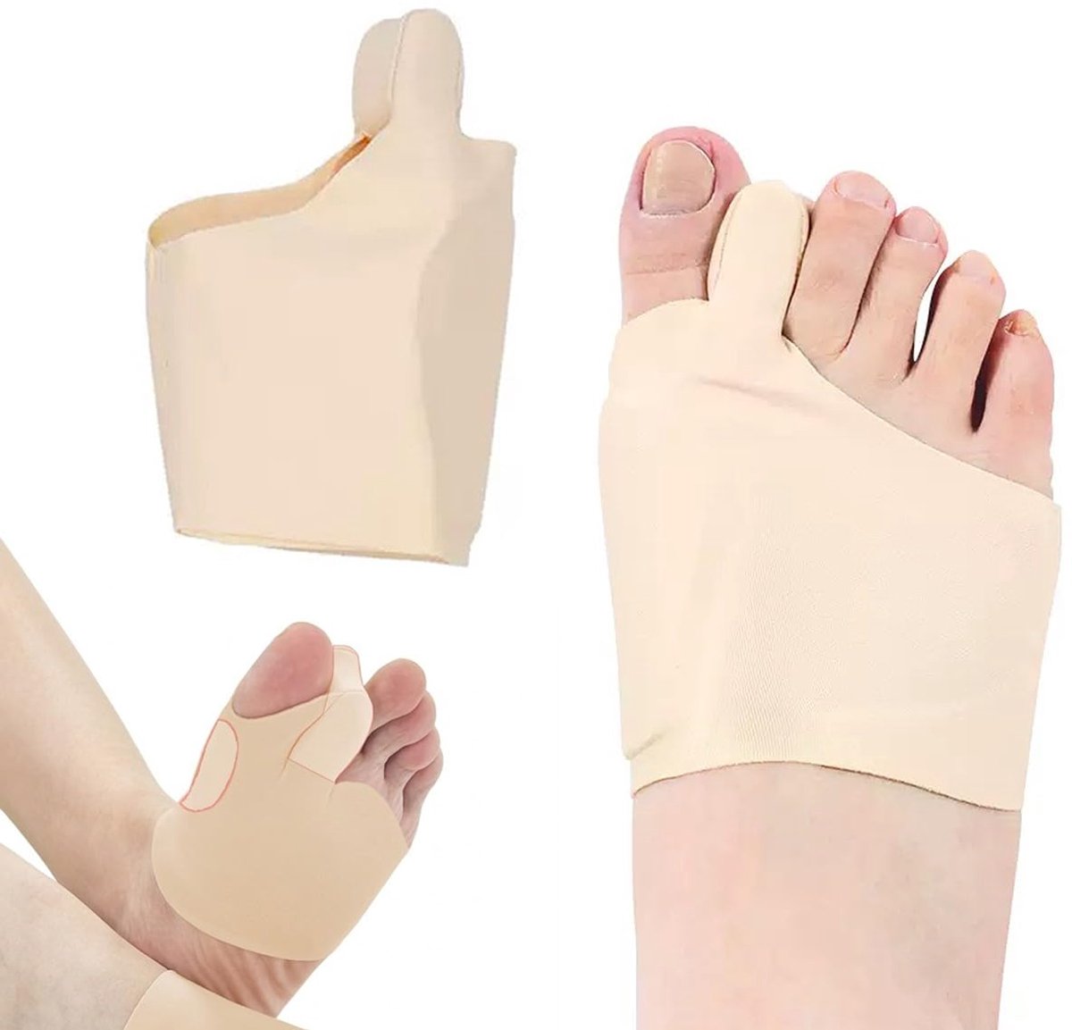 1 Paar Hallux Valgus Correctie Spalk, Voetverband voor Teen Correctie, Wasbare Teenspreider voor Heren en Dames, L (37-43)