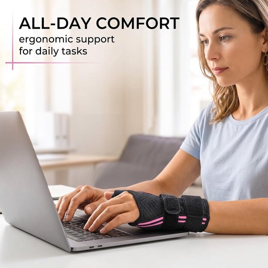 Polsbandage, 1 stuk, met spalk voor carpale tunnel, peesontsteking, artritis, pijnverlichting, stijve stabilisatie met open duim ontwerp voor RSI. — afbeelding 2