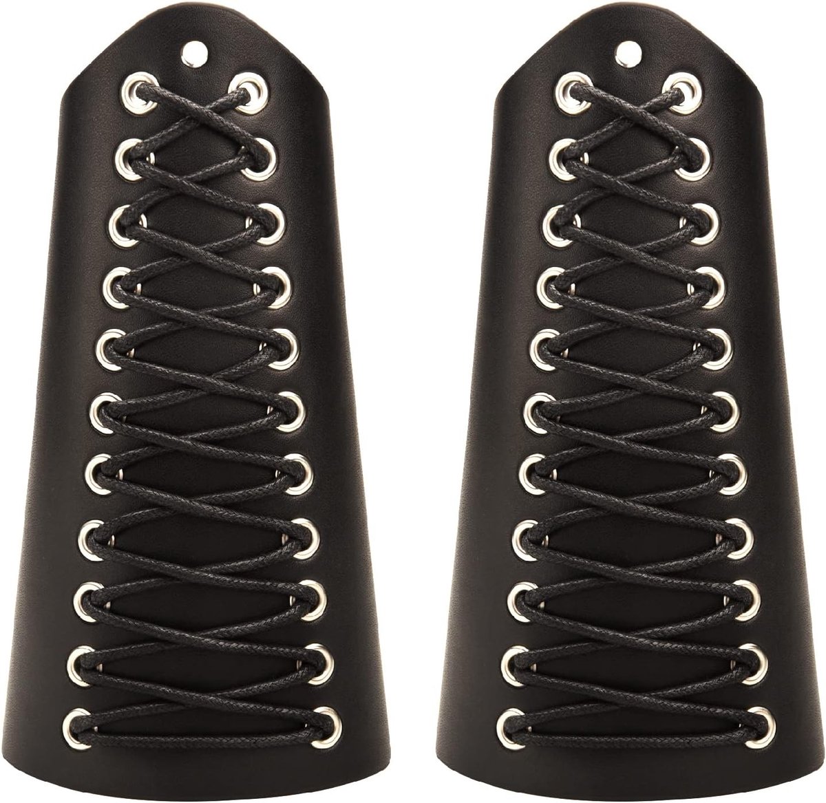 Unisex leren handschoenen met brede manchet - punk bracers en polsbanden voor arm bescherming en stijl