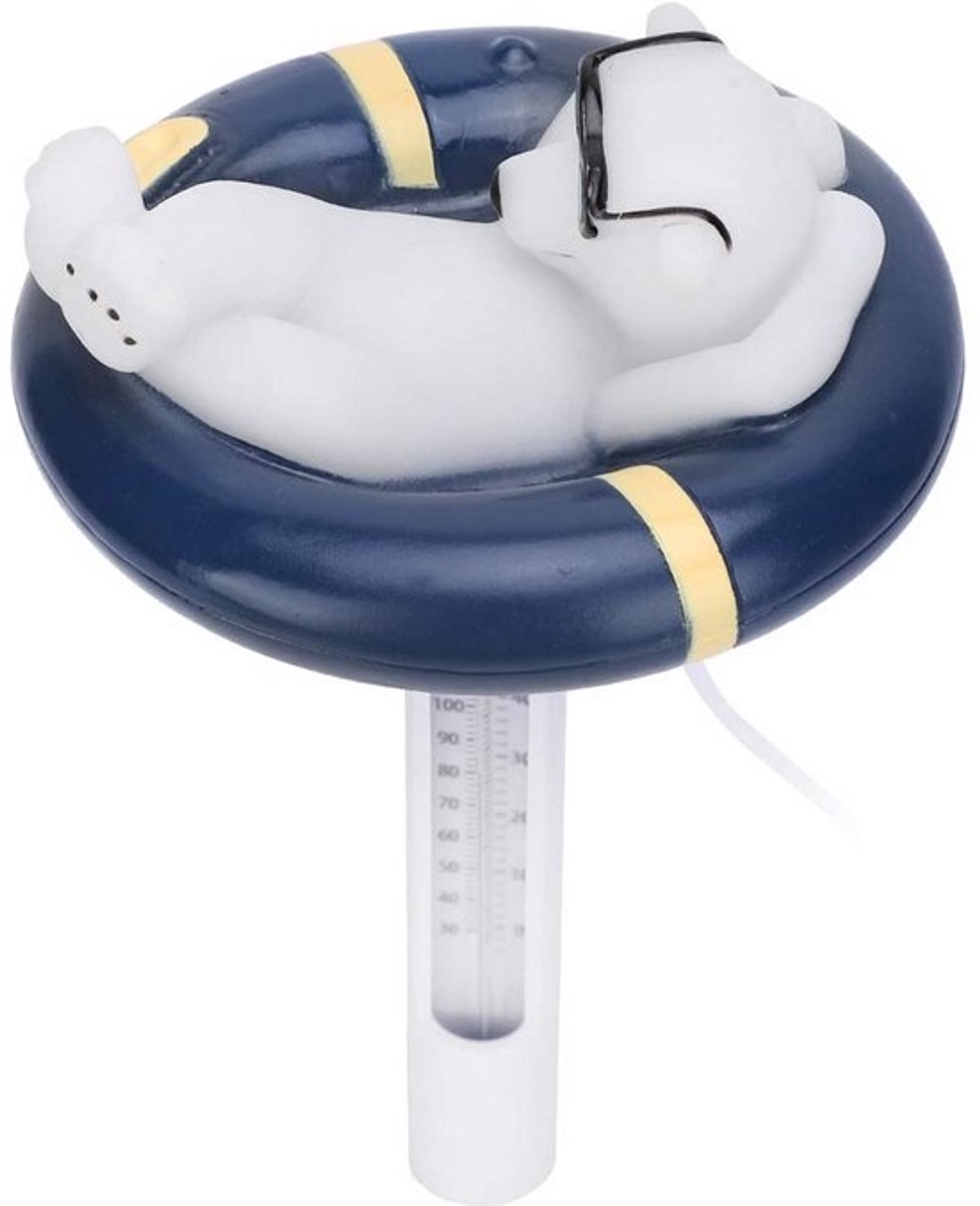Drijvende Zwembadthermometer met Cartoon Beer - Water Temperatuurmeter
