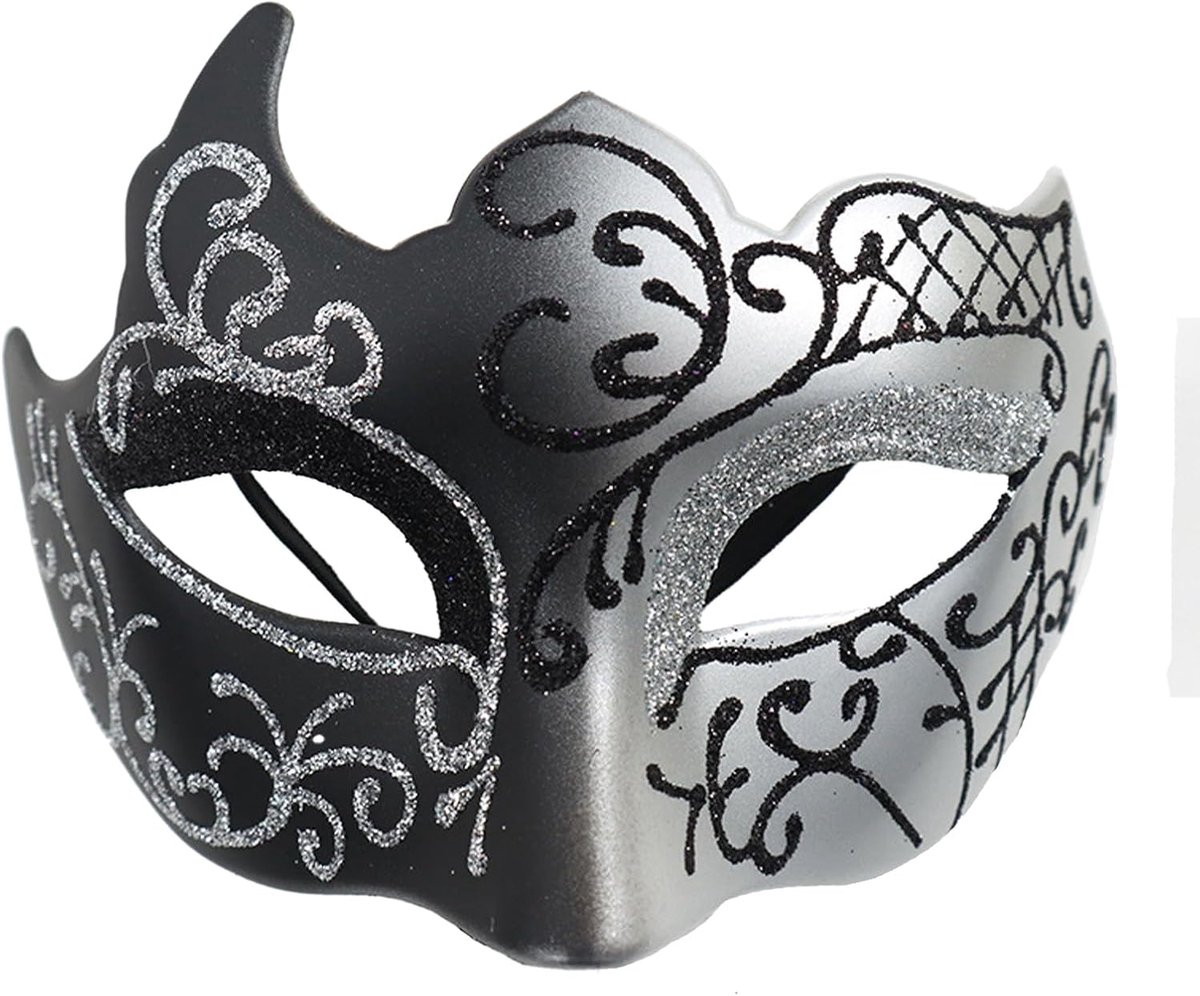 Carnaval Feestmasker, Venetiaans Halfgelaatsmasker, Maskerademaskers voor Heren, Wordt Gebruikt voor het Versieren van Feestkostuums, Zoals Halloween, Kostuumfeesten, enz
